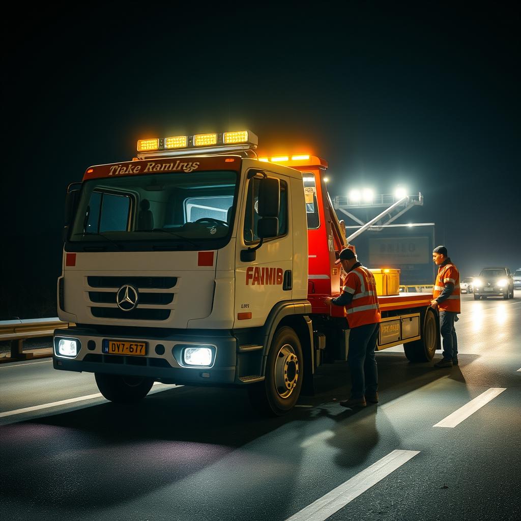 Bolu Oto Kurtarıcı ekibi gece vakti otoyolda arıza yapan araca yardım ediyor Bolu Oto Kurtarıcı ekibi gece vakti otoyolda arıza yapan araca yardım ediyor