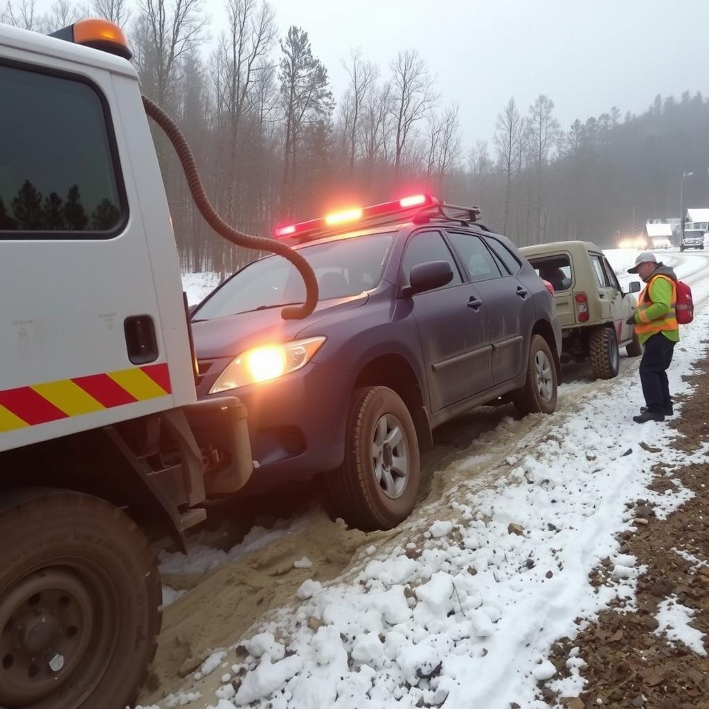 Bolu'da araç kurtarma hizmeti
