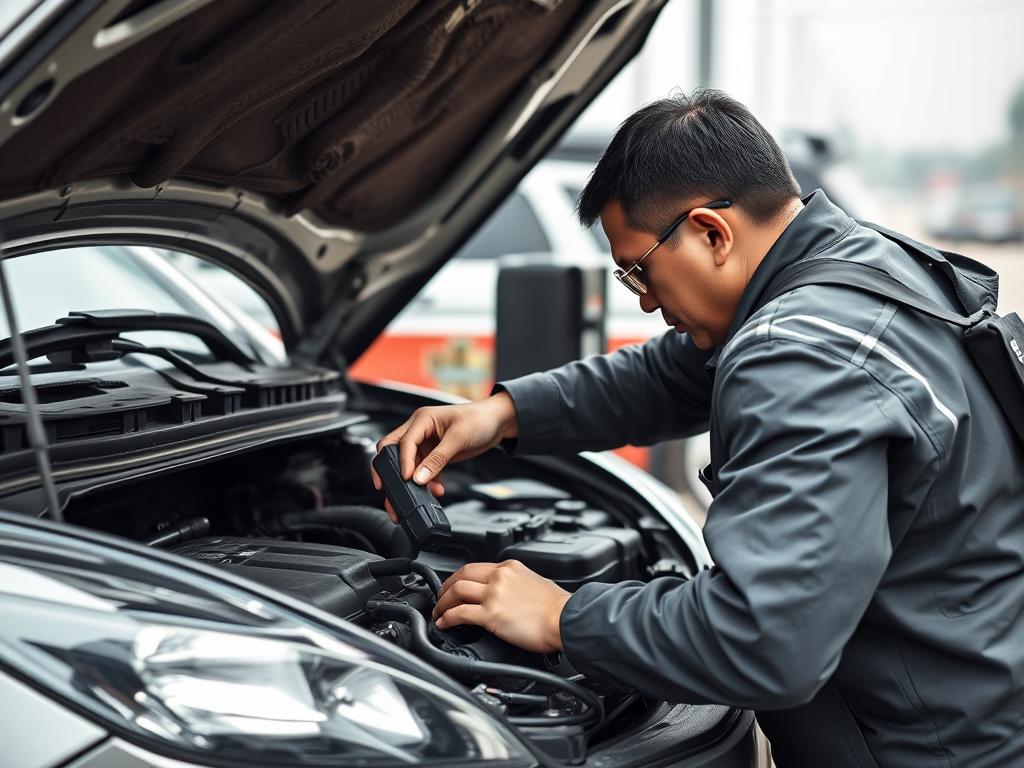 Bolu'da araç motoruna yerinde müdahale eden oto kurtarma teknisyeni Bolu'da araç motoruna yerinde müdahale eden oto kurtarma teknisyeni