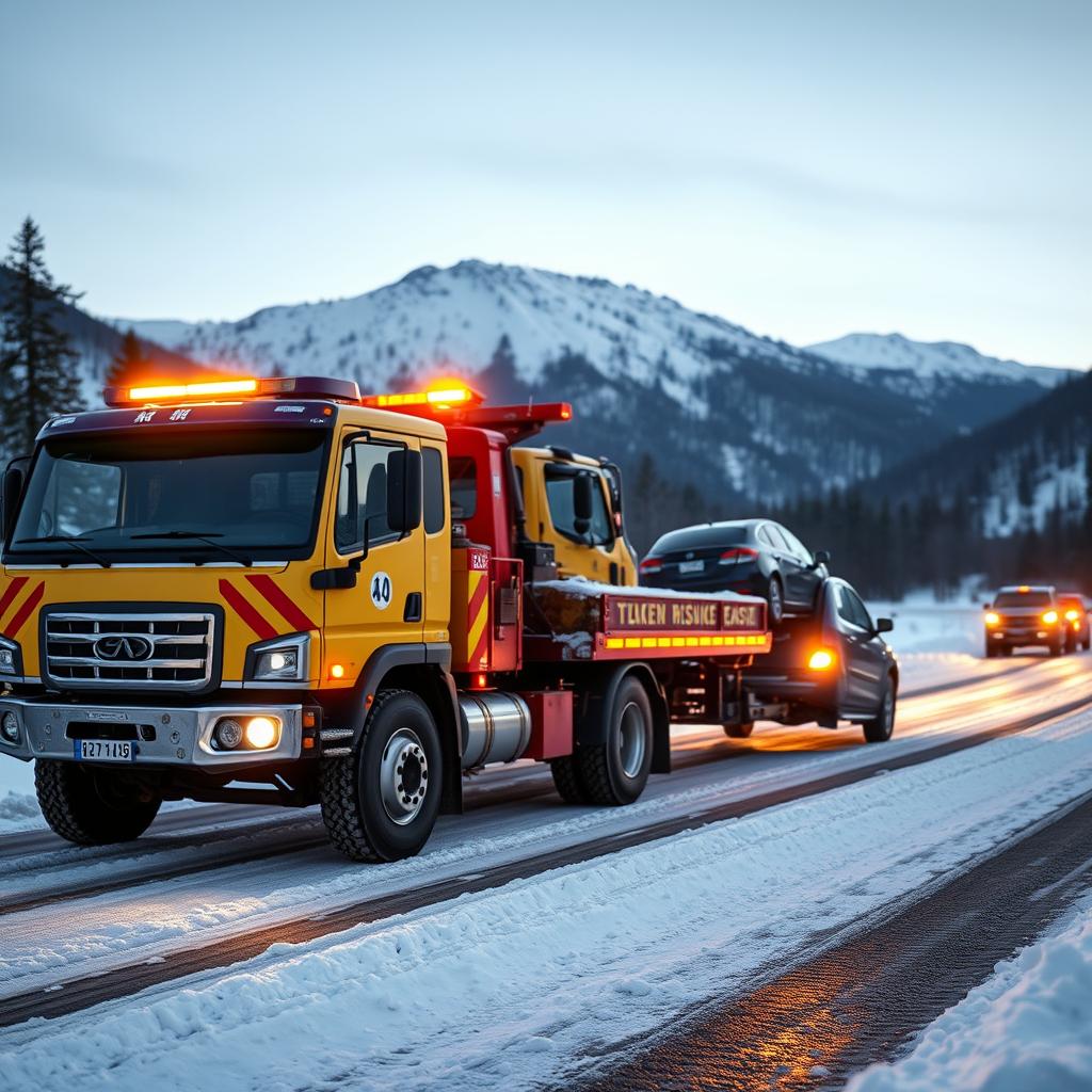 Bolu'da kış koşullarında kurtarma operasyonu yapan oto kurtarıcı Bolu'da kış koşullarında kurtarma operasyonu yapan oto kurtarıcı