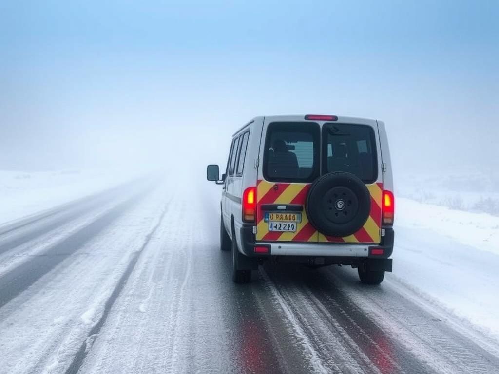 Bolu'da sisli ve buzlu yol koşulları
